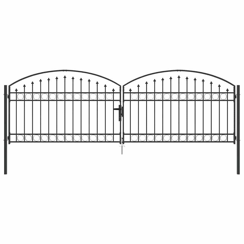vidaXL Zauntor Assen 401 x 175,5 cm Stahl Grau Abschließbar