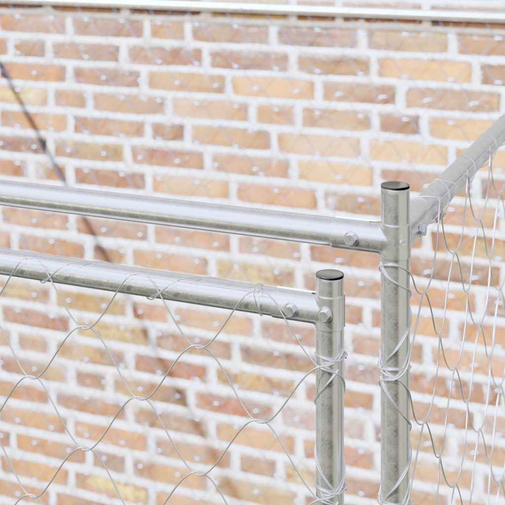 vidaXL Hundekäfig Silber 200 x 200 x 200 cm Verzinkter Stahl