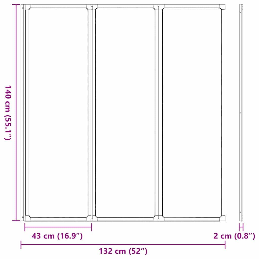 vidaXL Duschwand Schwarz 132 x 2 x 140 cm Aluminium