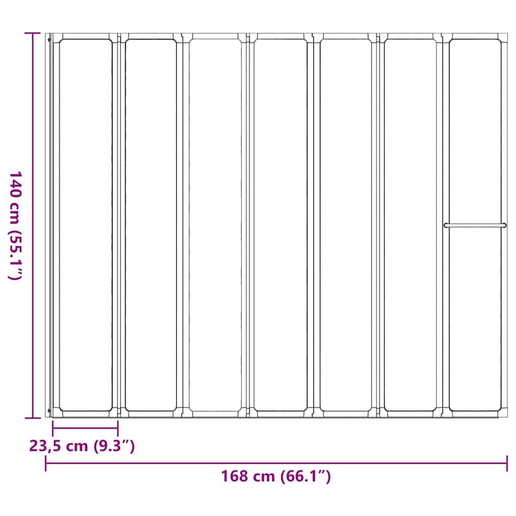 vidaXL Duschwand Sonstiges Schwarz 168 x 140 cm Aluminium