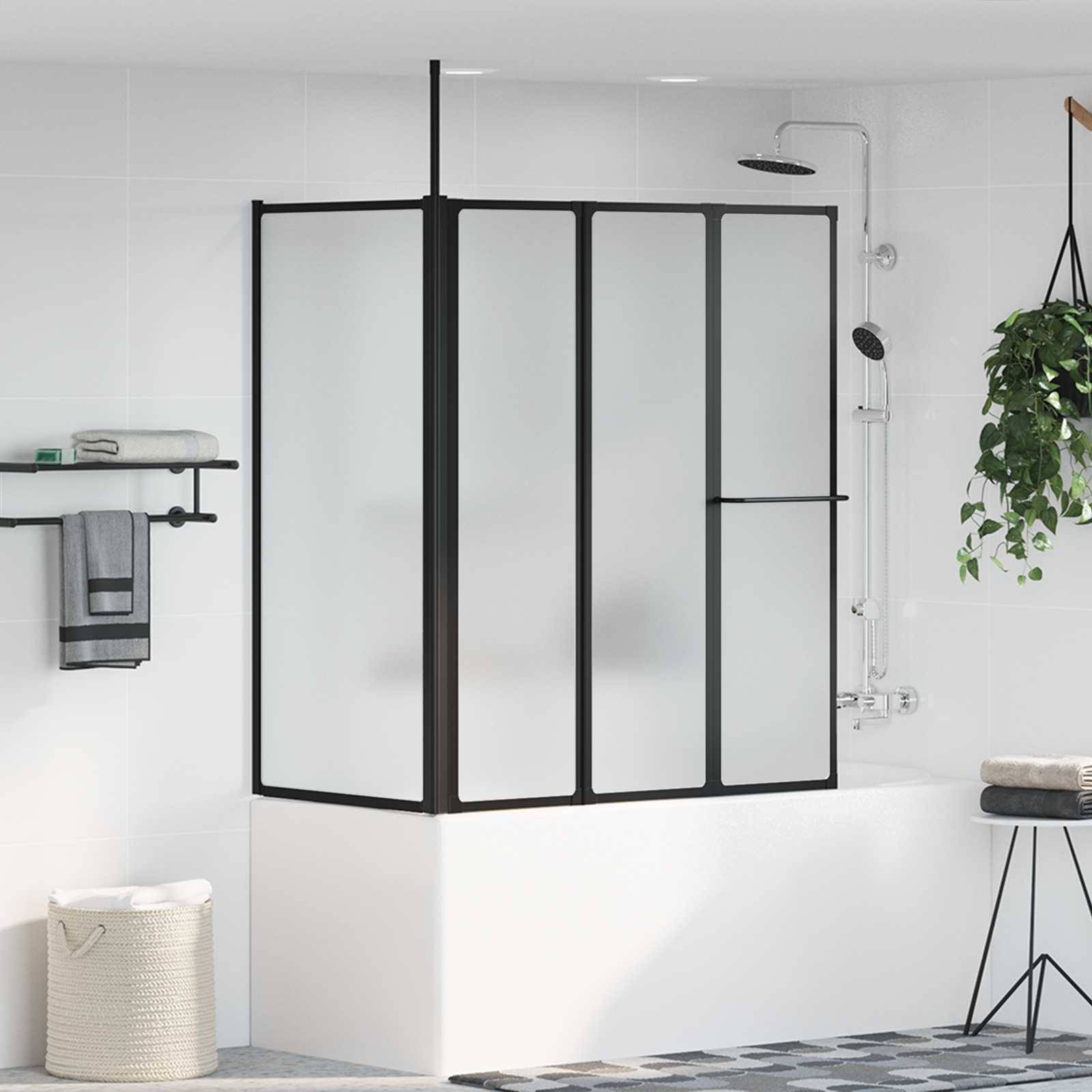 vidaXL Duschwand Weiß 120 x 70 x 137 cm Aluminium
