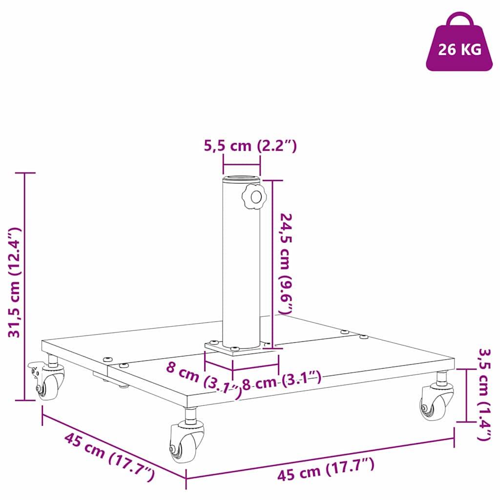 vidaXL Sonnenschirmständer Dunkelgraue Holzoptik 45 x 45 x 31,5 cm