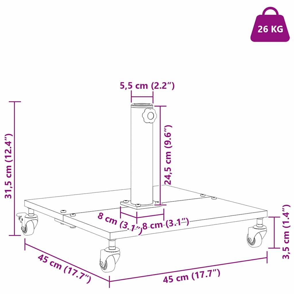 vidaXL Sonnenschirmständer Dunkelgrau 45 x 45 x 31,5 cm