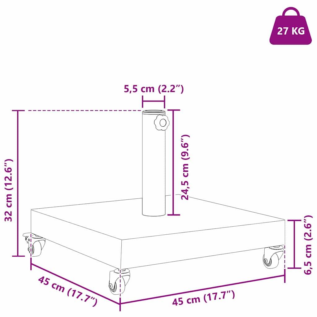 vidaXL Sonnenschirmständer Helles Holz 45 x 45 x 31,5 cm