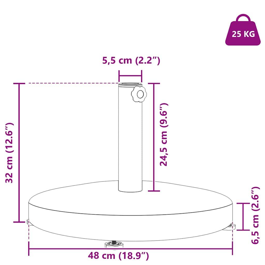vidaXL Sonnenschirmständer 24.6 kg Dunkelgrau Rund