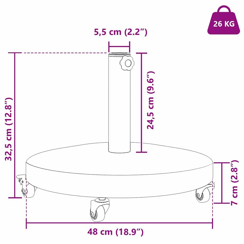 vidaXL Sonnenschirmständer Dunkelgrau Holzlook 48 x 48 x 32 cm