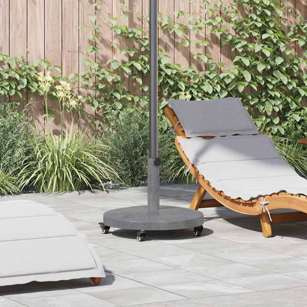vidaXL Sonnenschirmständer 24.8 kg Dunkelgrau Holzlook Rund