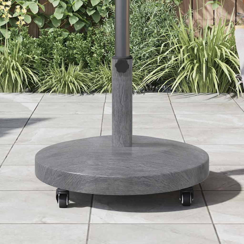 vidaXL Sonnenschirmständer 24.8 kg Dunkelgrau Holzlook Rund