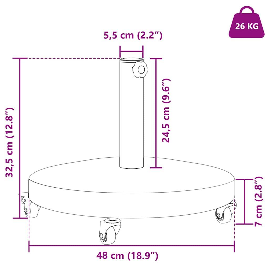 vidaXL Sonnenschirmständer Dunkelgrau 48 x 48 x 32 cm