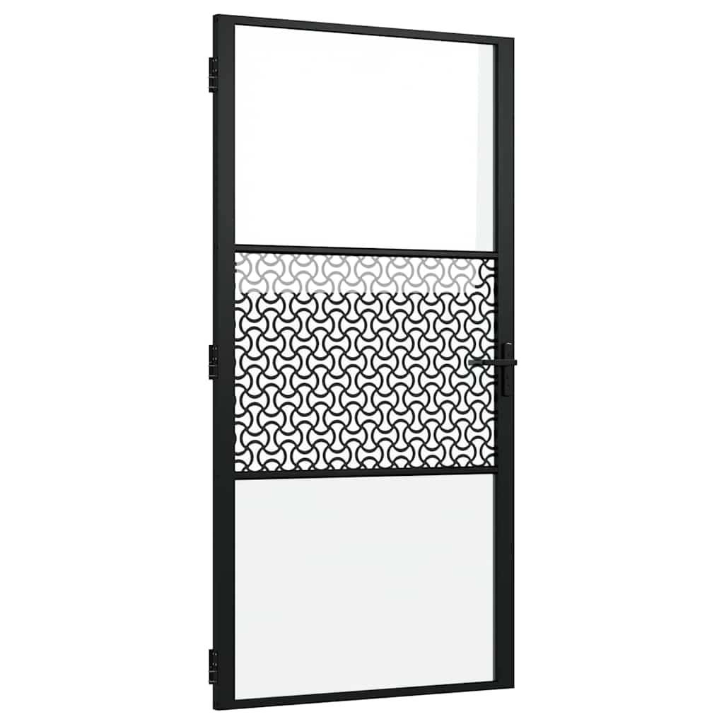 vidaXL Glastür Schwarz 102,5 x 3,5 x 201,5 cm Aluminium