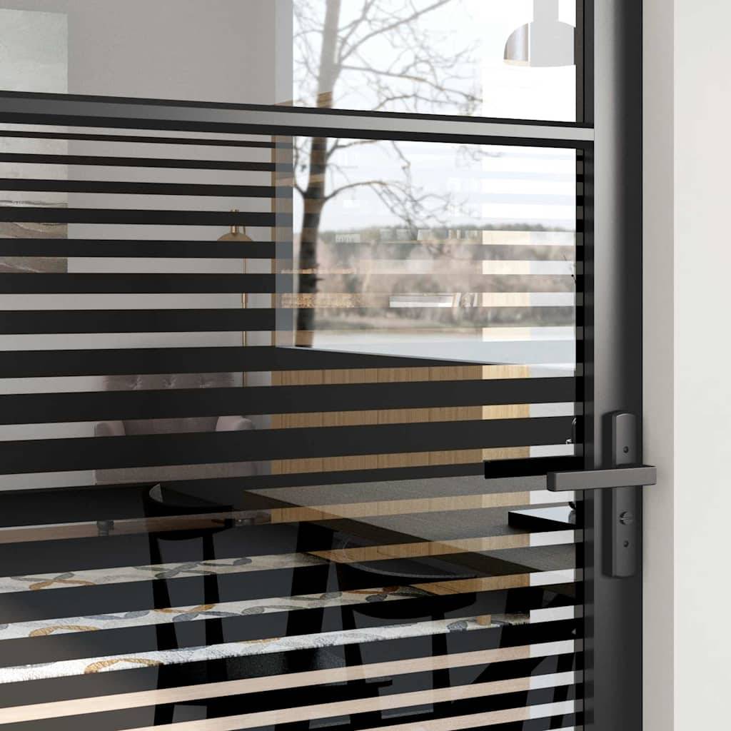 vidaXL Glastür Gestreift Schwarz 102,5 x 3,5 x 201,5 cm Aluminium