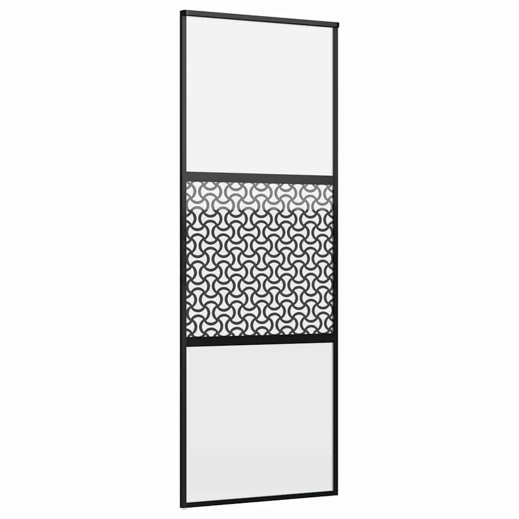 vidaXL Glastür Schwarz 76 x 2 x 205 cm Aluminium
