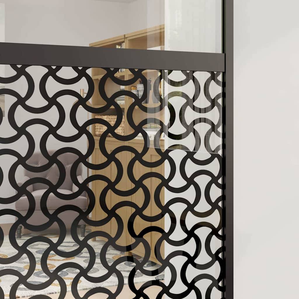 vidaXL Glastür Schwarz 76 x 2 x 205 cm Aluminium
