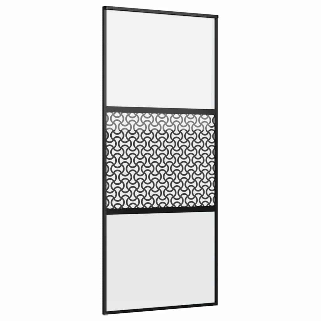 vidaXL Glastür Schwarz 90 x 2 x 205 cm Aluminium
