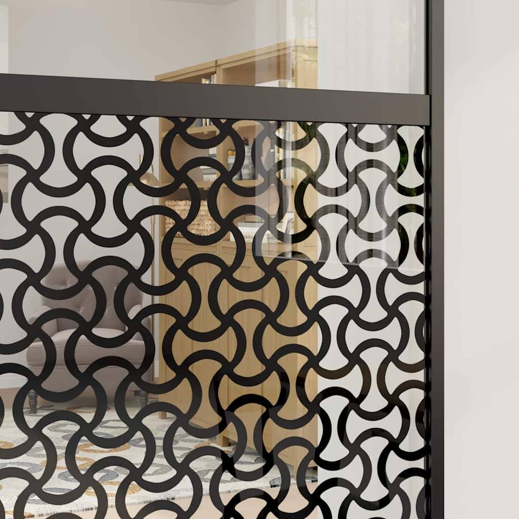 vidaXL Glastür Schwarz 90 x 2 x 205 cm Aluminium