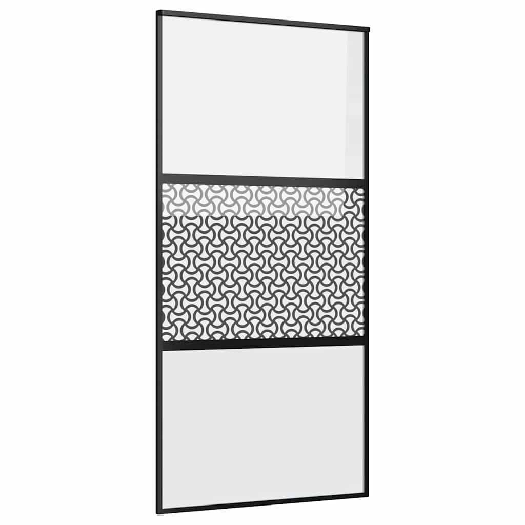 vidaXL Glastür Schwarz 102,5 x 2 x 205 cm Aluminium