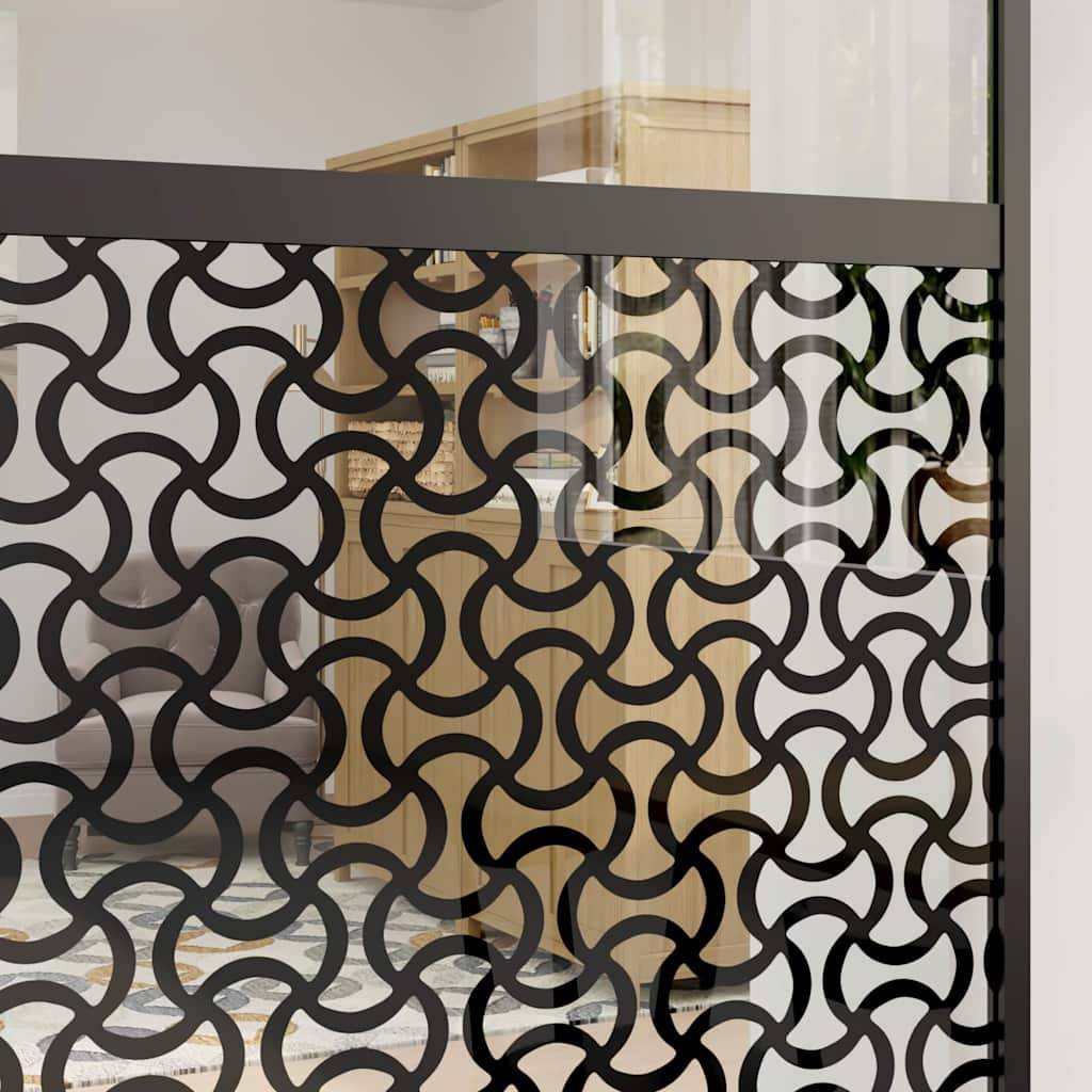 vidaXL Glastür Schwarz 102,5 x 2 x 205 cm Aluminium