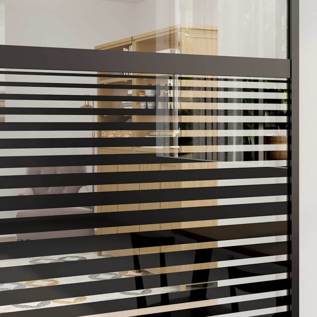 vidaXL Glastür Gestreift Schwarz 102,5 x 2 x 205 cm Aluminium