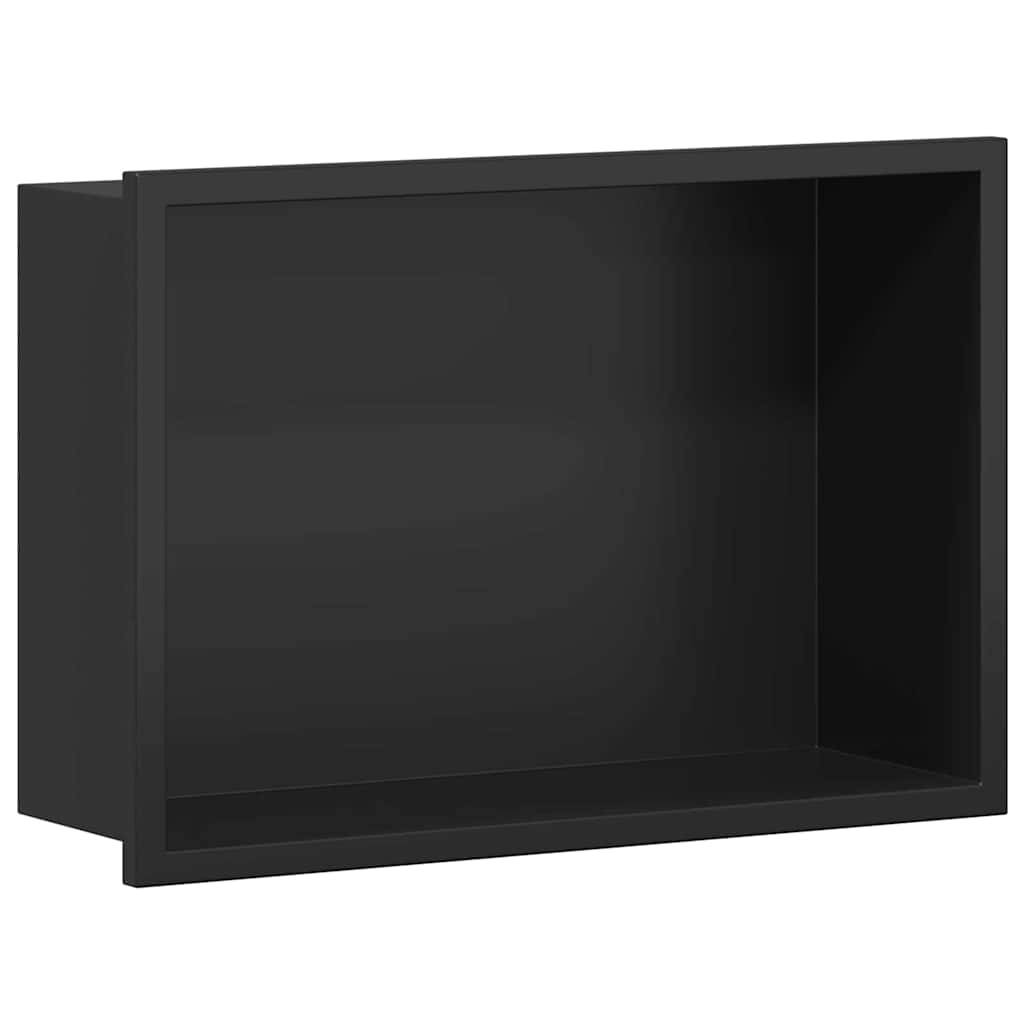 vidaXL Duschnische Schwarz 30 x 20 x 9,5 cm Edelstahl