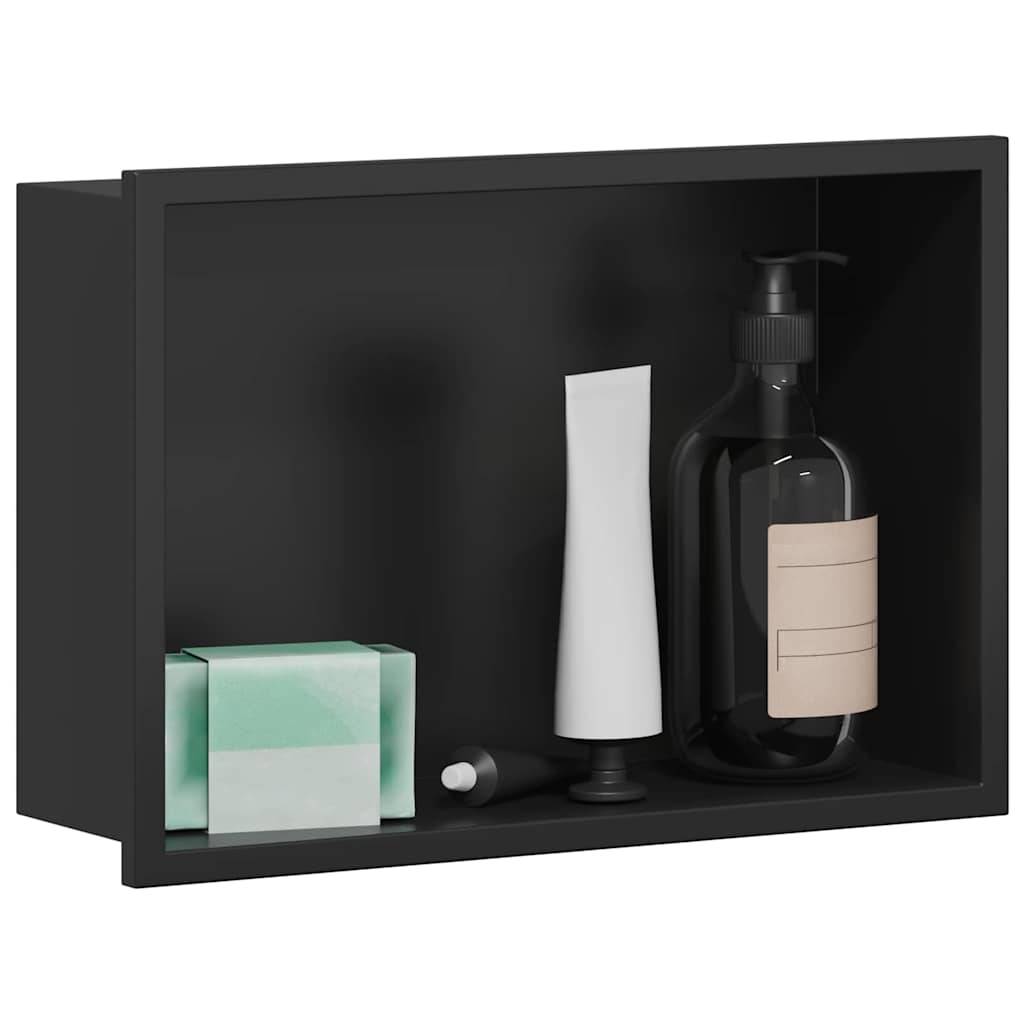 vidaXL Duschnische Schwarz 30 x 20 x 9,5 cm Edelstahl