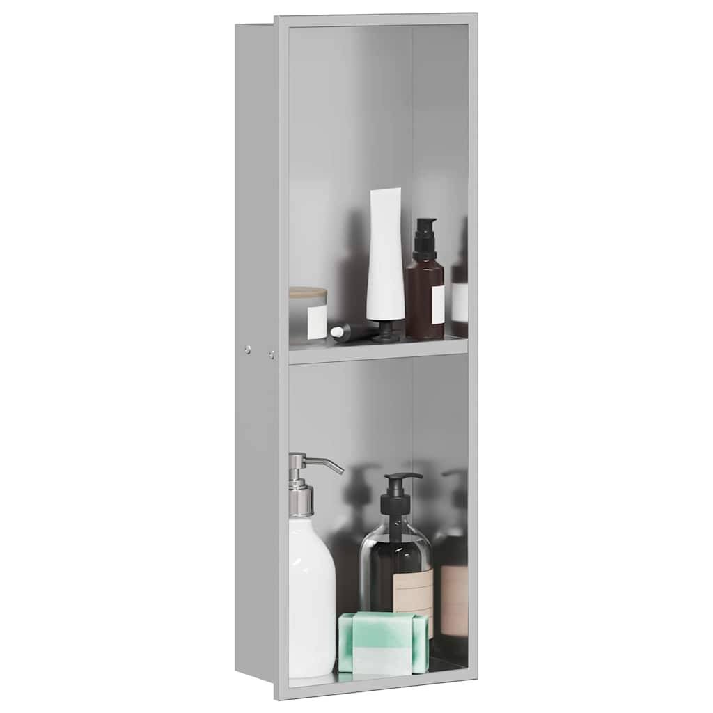 vidaXL Duschnische Silber 60 x 20 x 9,5 cm Edelstahl