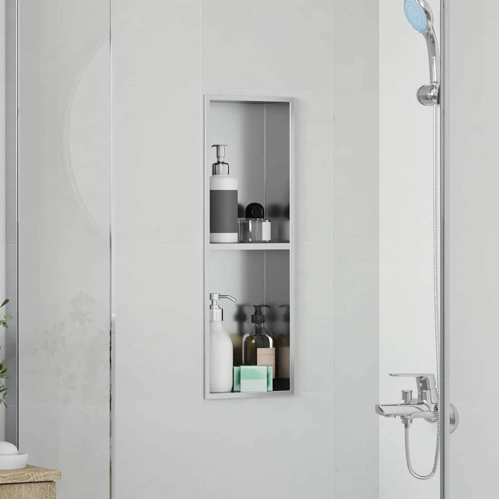 vidaXL Duschnische Silber 60 x 20 x 9,5 cm Edelstahl