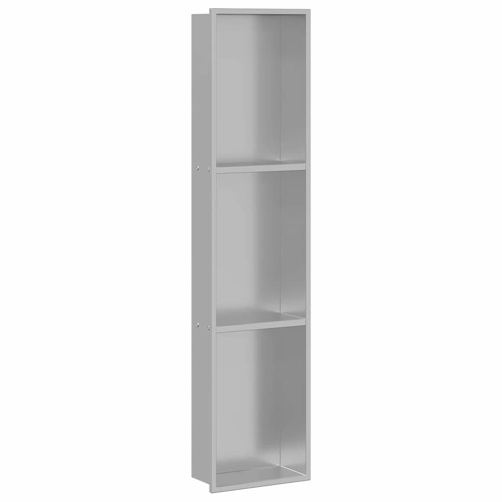 vidaXL Duschnische Silber 90 x 20 x 9,5 cm Edelstahl