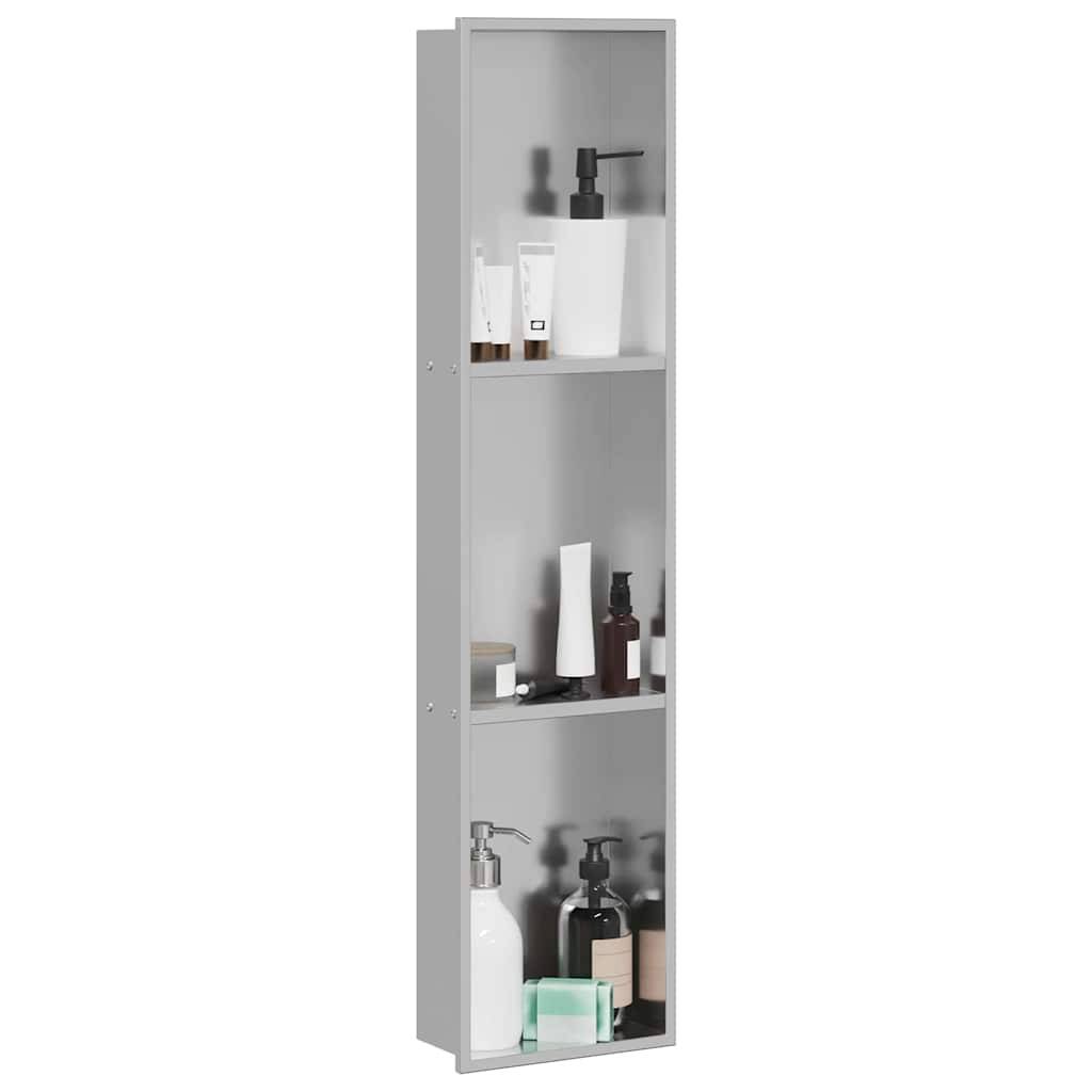 vidaXL Duschnische Silber 90 x 20 x 9,5 cm Edelstahl