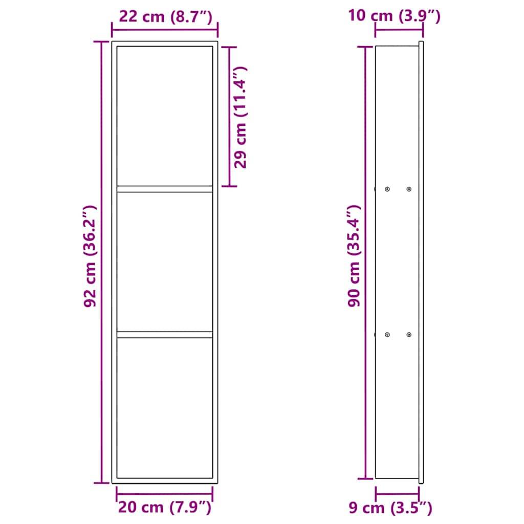 vidaXL Duschnische Silber 90 x 20 x 9,5 cm Edelstahl