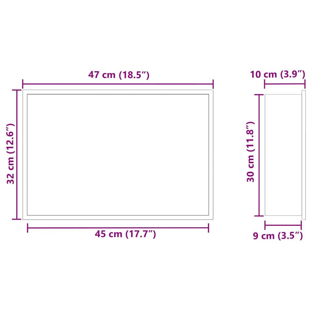 vidaXL Duschnische Schwarz 45 x 30 x 9,5 cm Edelstahl