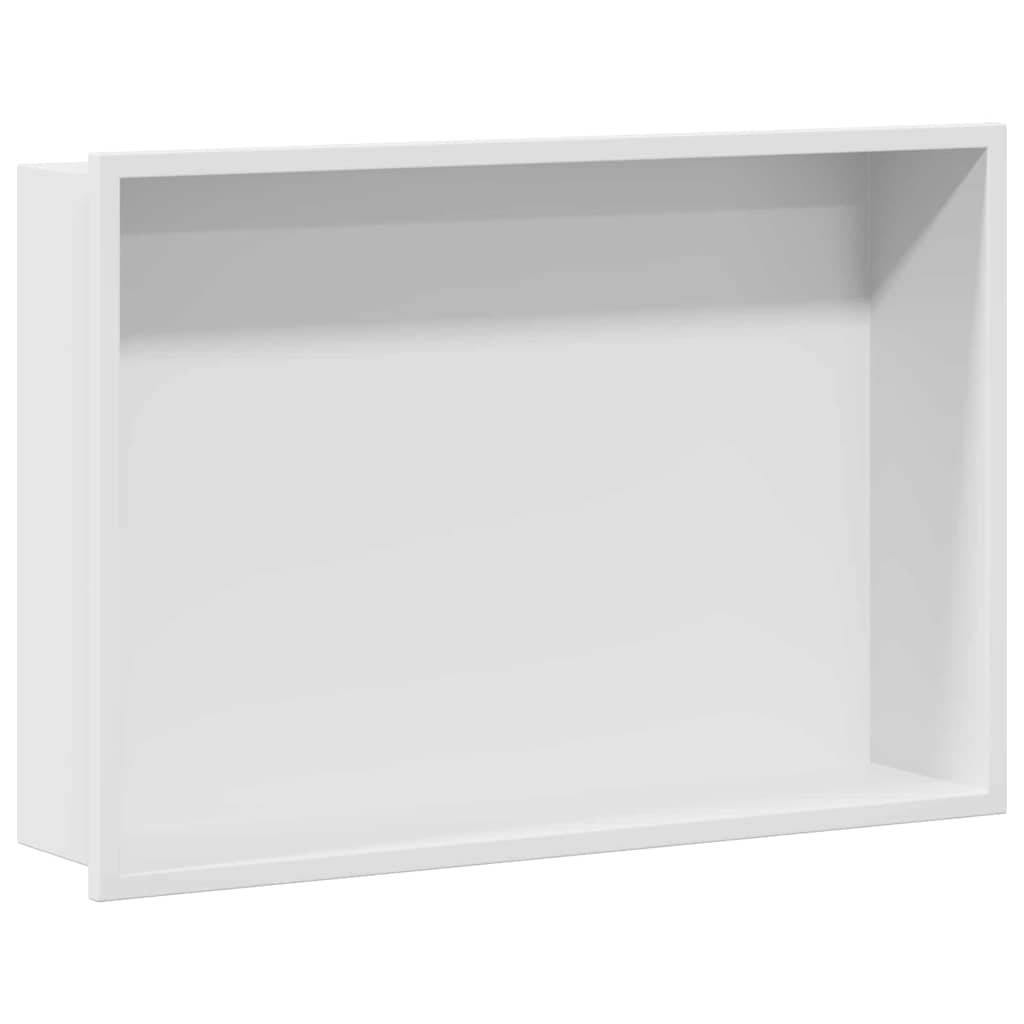 vidaXL Duschnische Weiß 45 x 30 x 9,5 cm Edelstahl