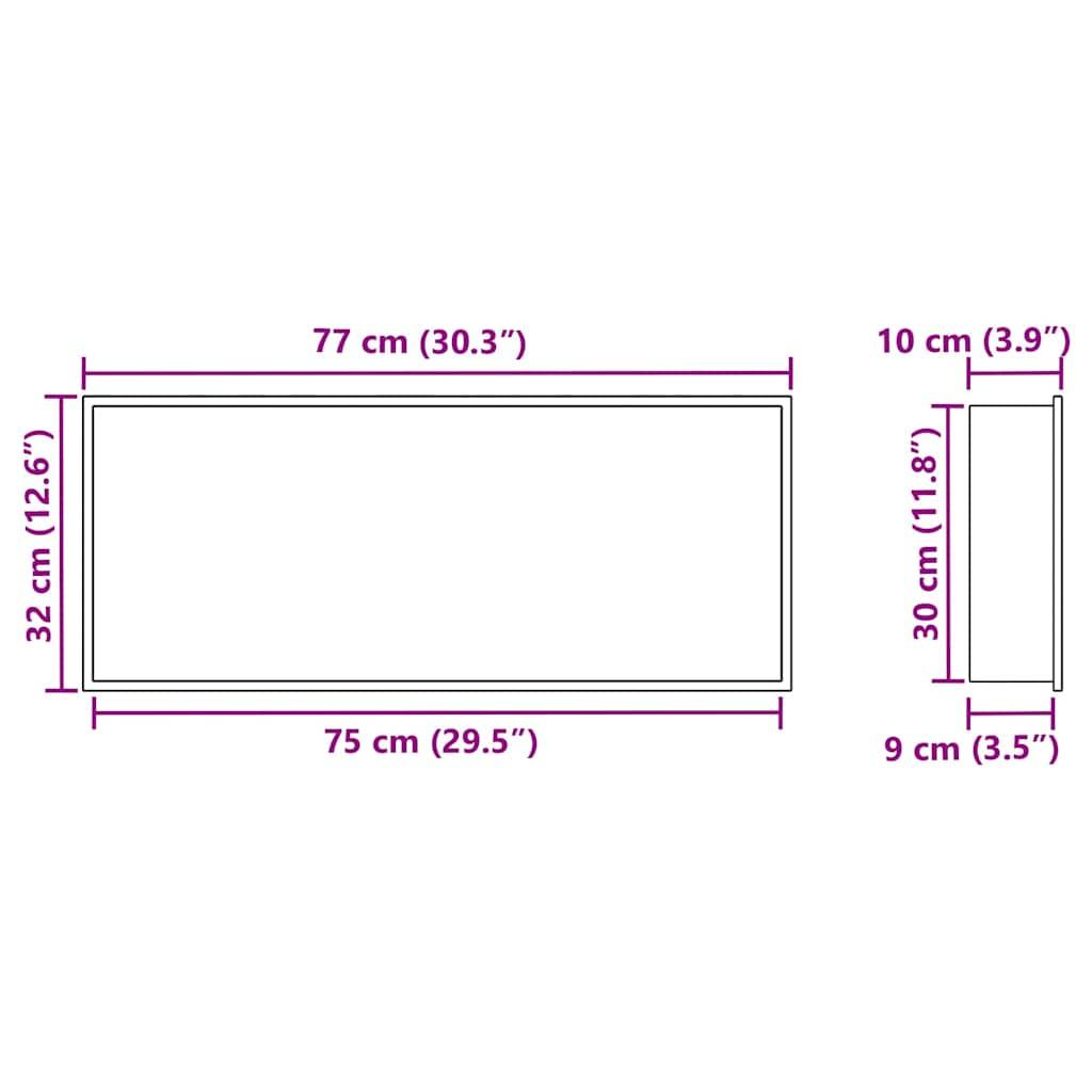 vidaXL Duschnische Silber 75 x 30 x 9,5 cm Edelstahl