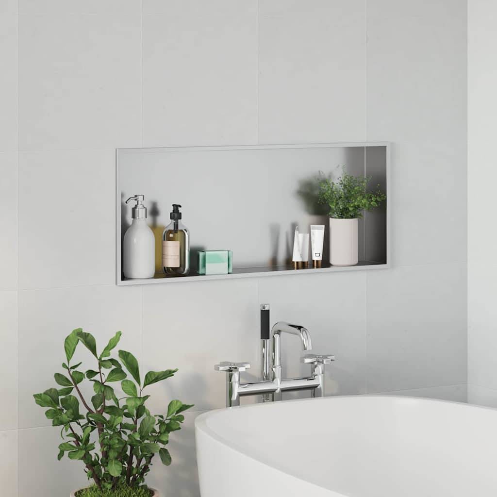 vidaXL Duschnische Silber 75 x 30 x 9,5 cm Edelstahl