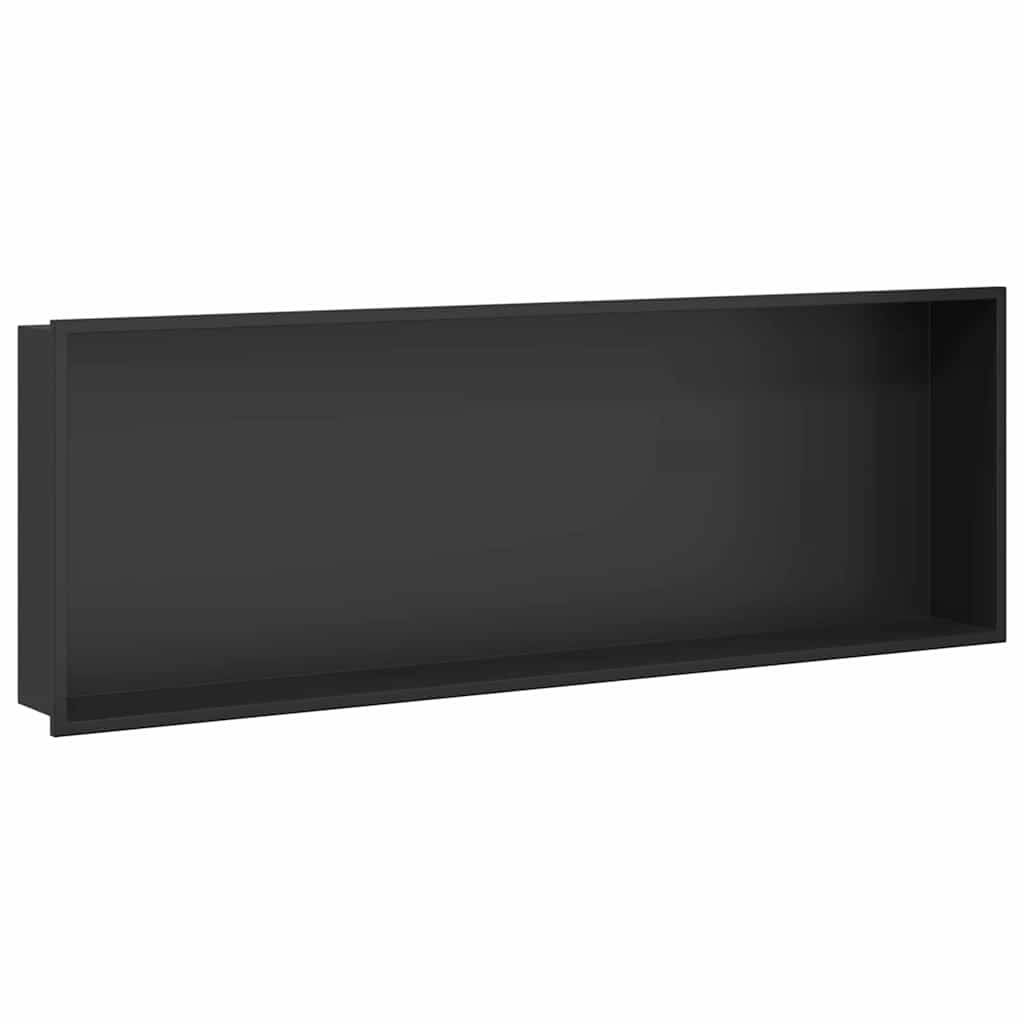 vidaXL Duschnische Schwarz 90 x 30 x 9,5 cm Edelstahl