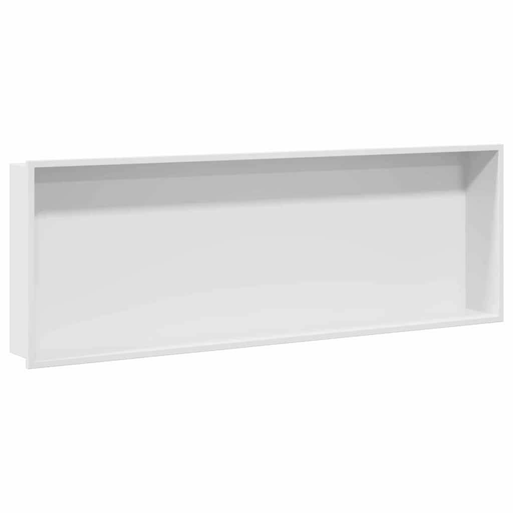 vidaXL Duschnische Weiß 90 x 30 x 9,5 cm Edelstahl