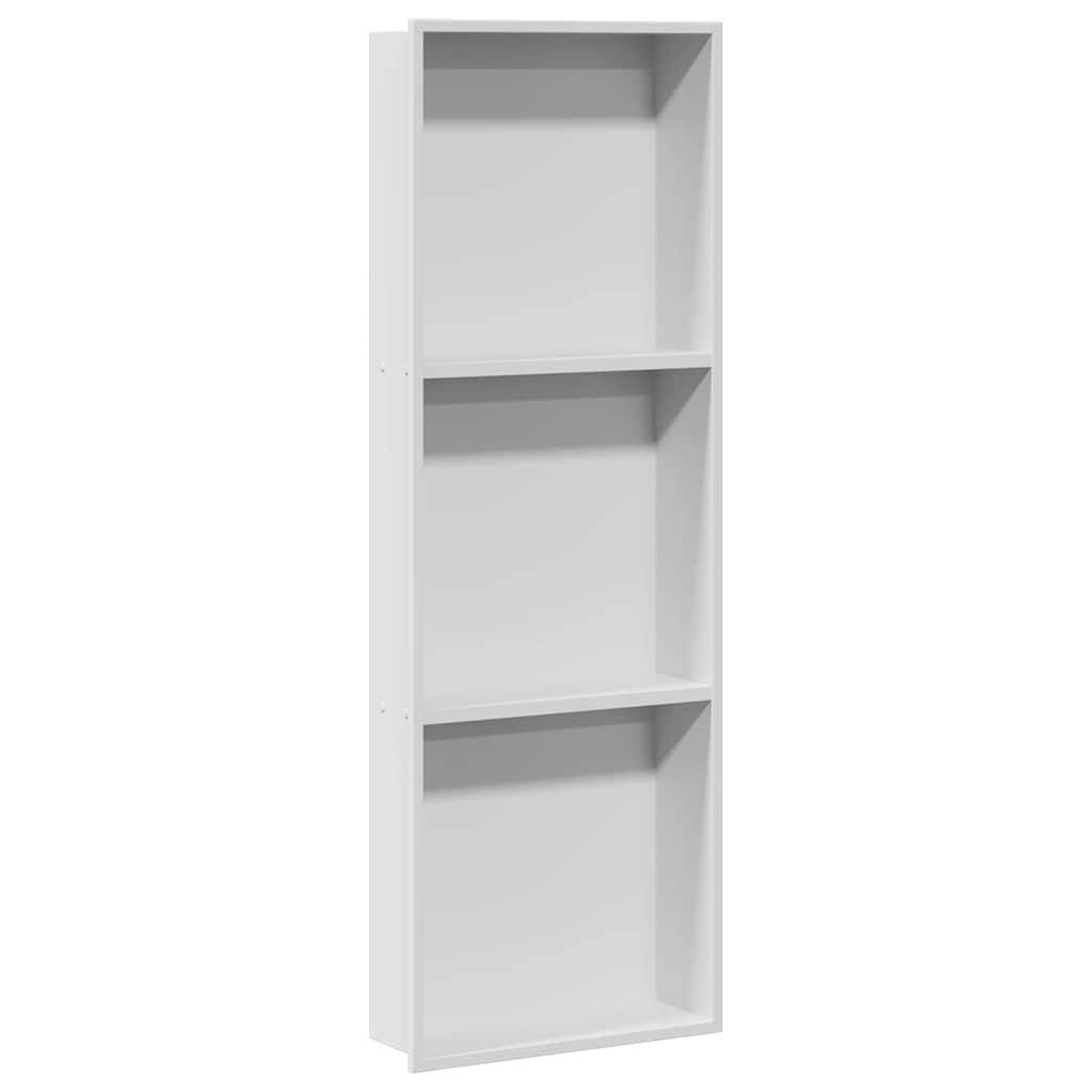vidaXL Duschnische Weiß 90 x 30 x 9,5 cm Edelstahl
