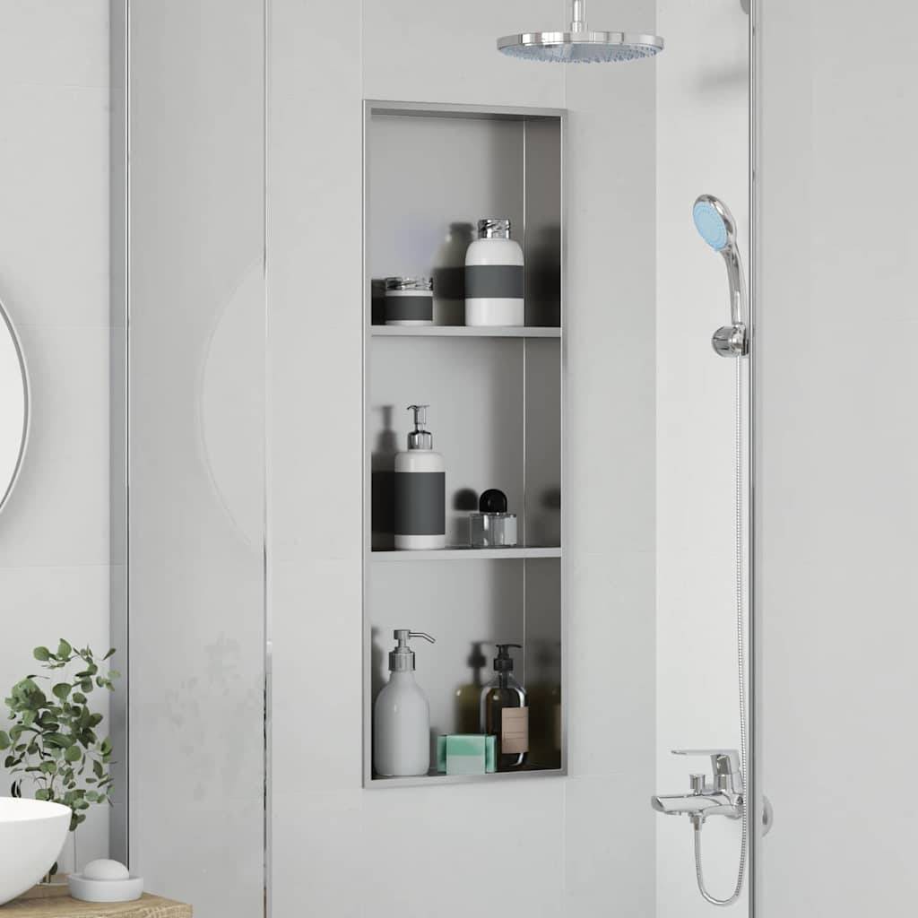vidaXL Duschnische Silber 90 x 30 x 9,5 cm Edelstahl