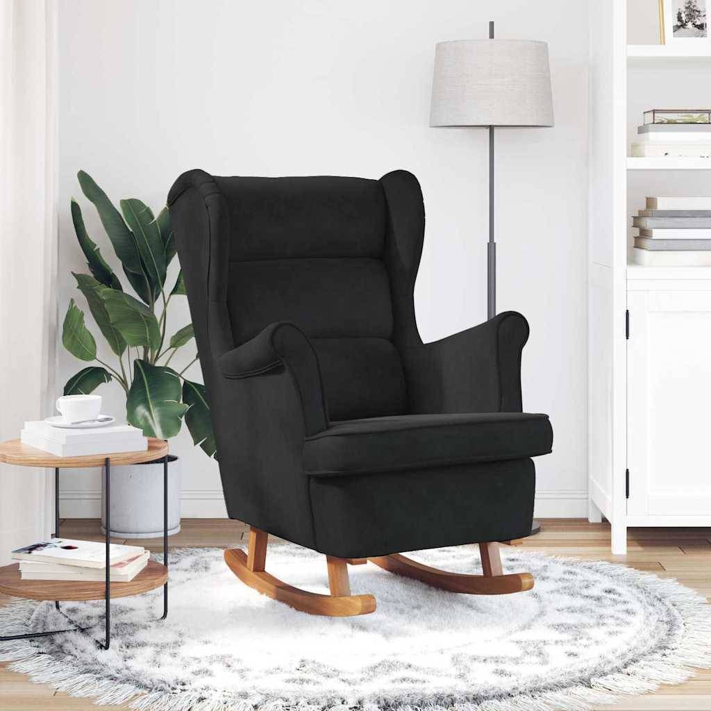 vidaXL Schaukelstuhl mit Kissen Schwarz 92 x 71 x 100 cm Sperrholz