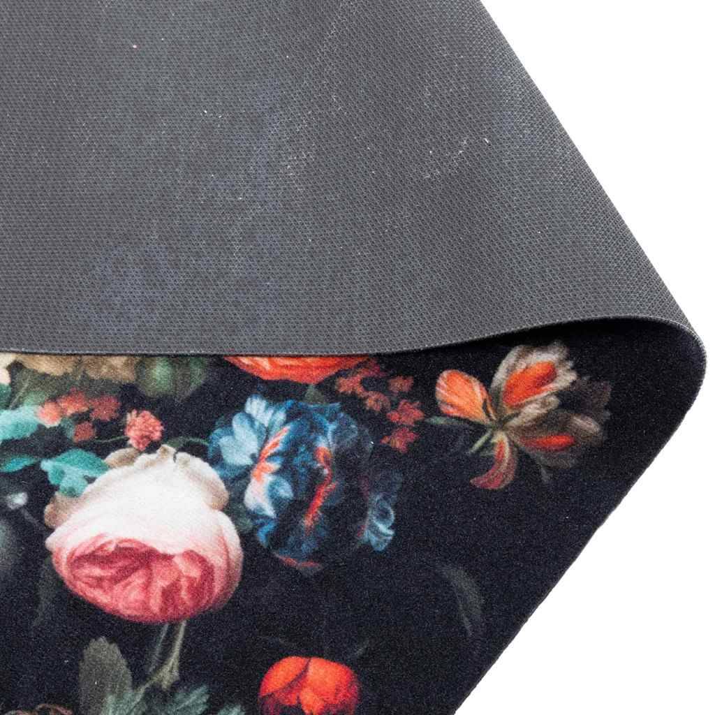 vidaXL Küchen Teppich Schwarz 150 x 45 cm Samt