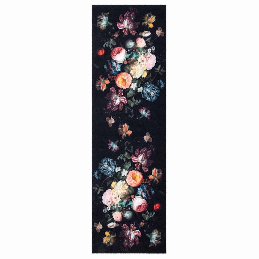 vidaXL Küchen Teppich Schwarz 300 x 60 cm Samt