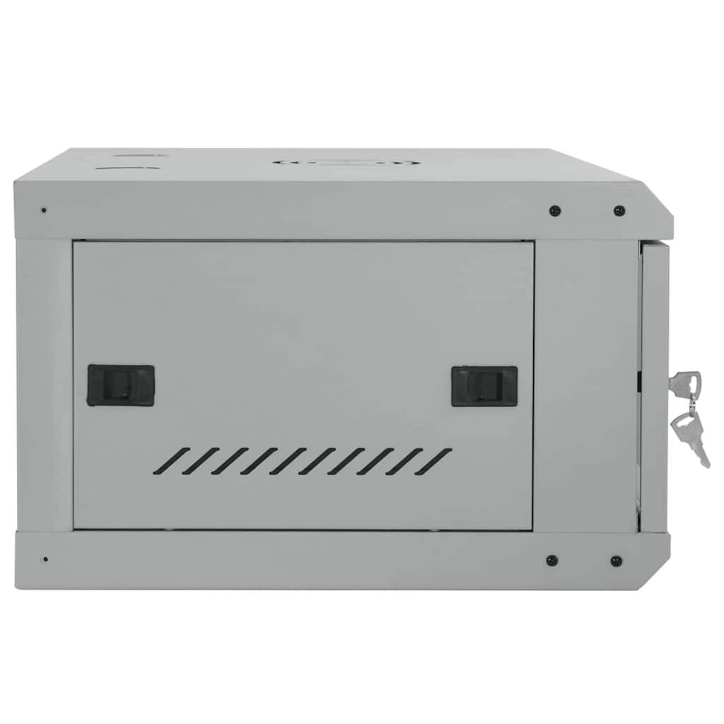 vidaXL Netzwerkschrank mit Speicher Grau 60 x 45 x 28 cm Stahl