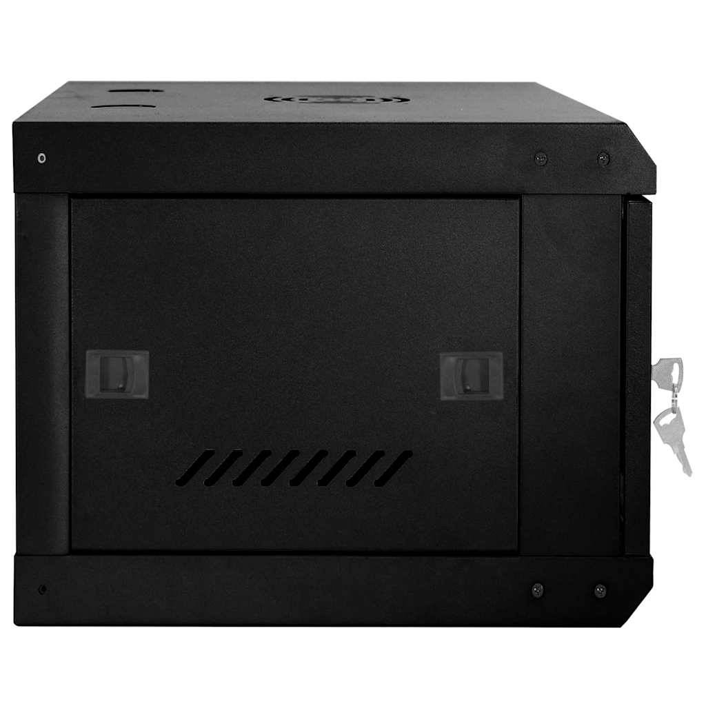 vidaXL Netzwerkschrank mit Speicher Schwarz 60 x 35 x 28 cm Stahl