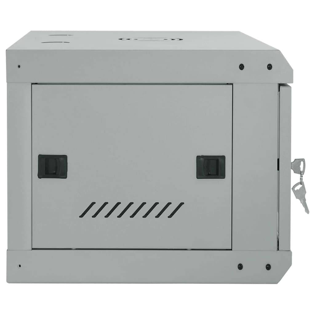vidaXL Netzwerkschrank mit Speicher Grau 60 x 35 x 28 cm Stahl