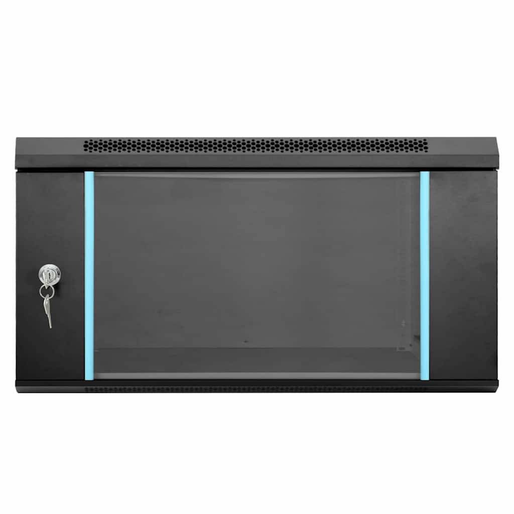 vidaXL Netzwerkschrank mit Speicher Schwarz 60 x 60 x 35 cm Stahl