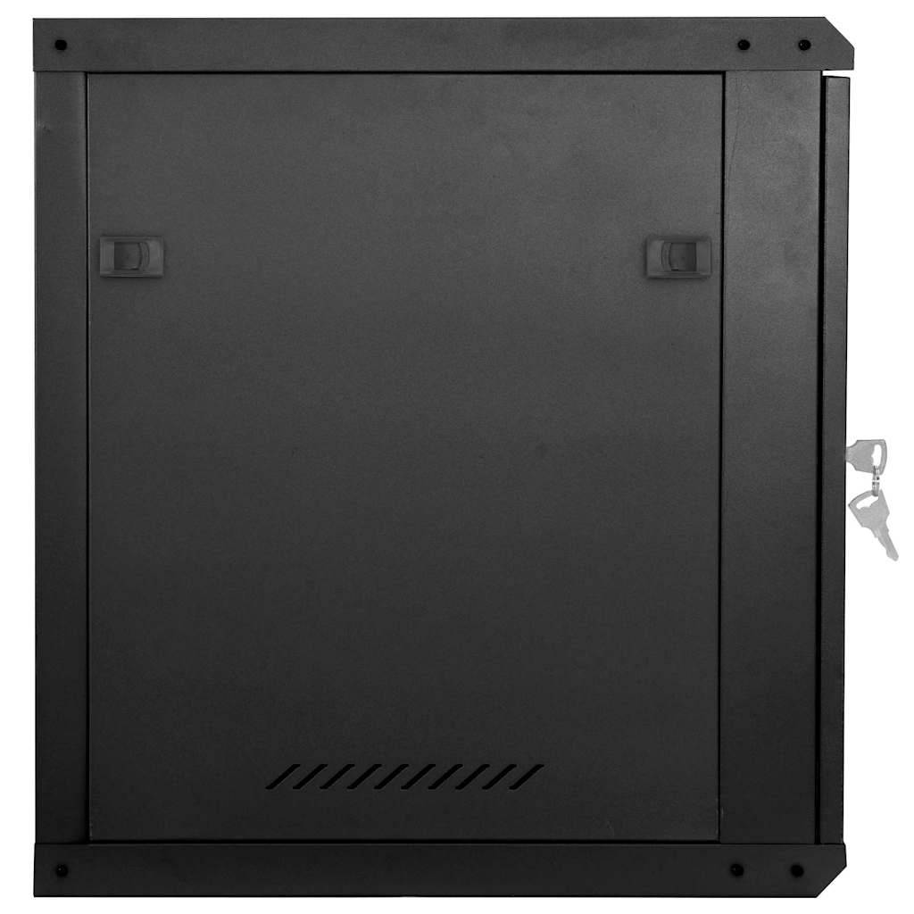 vidaXL Netzwerkschrank mit Speicher Schwarz 60 x 45 x 65 cm Stahl