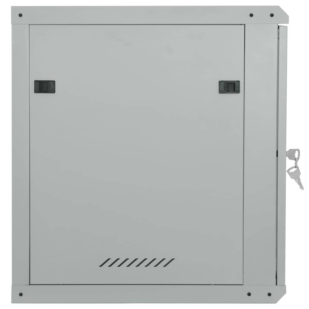 vidaXL Netzwerkschrank mit Speicher Grau 60 x 45 x 65 cm Stahl