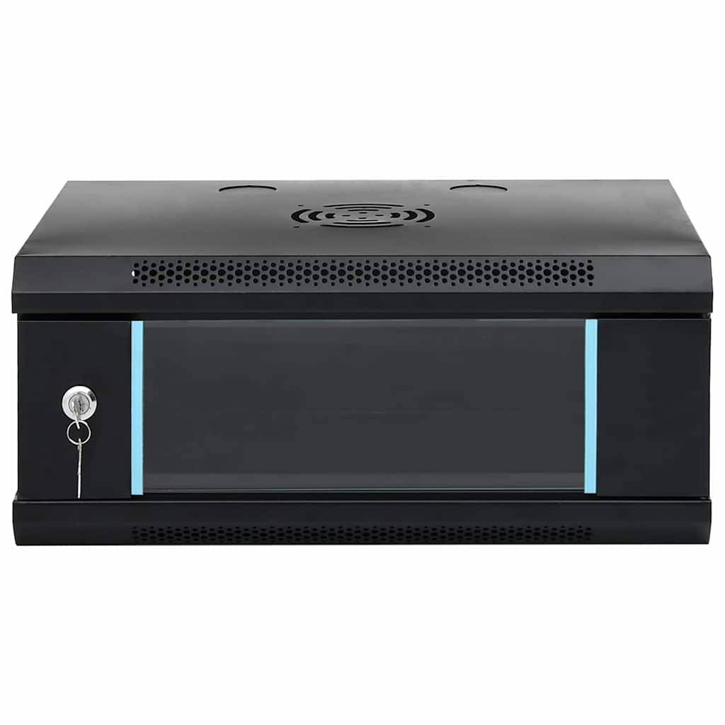 vidaXL Netzwerkschrank mit Speicher Schwarz 53 x 45 x 21 cm Stahl
