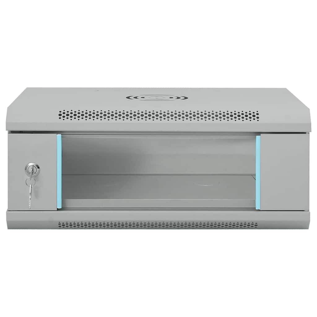 vidaXL Netzwerkschrank mit Speicher Grau 53 x 35 x 21 cm Stahl
