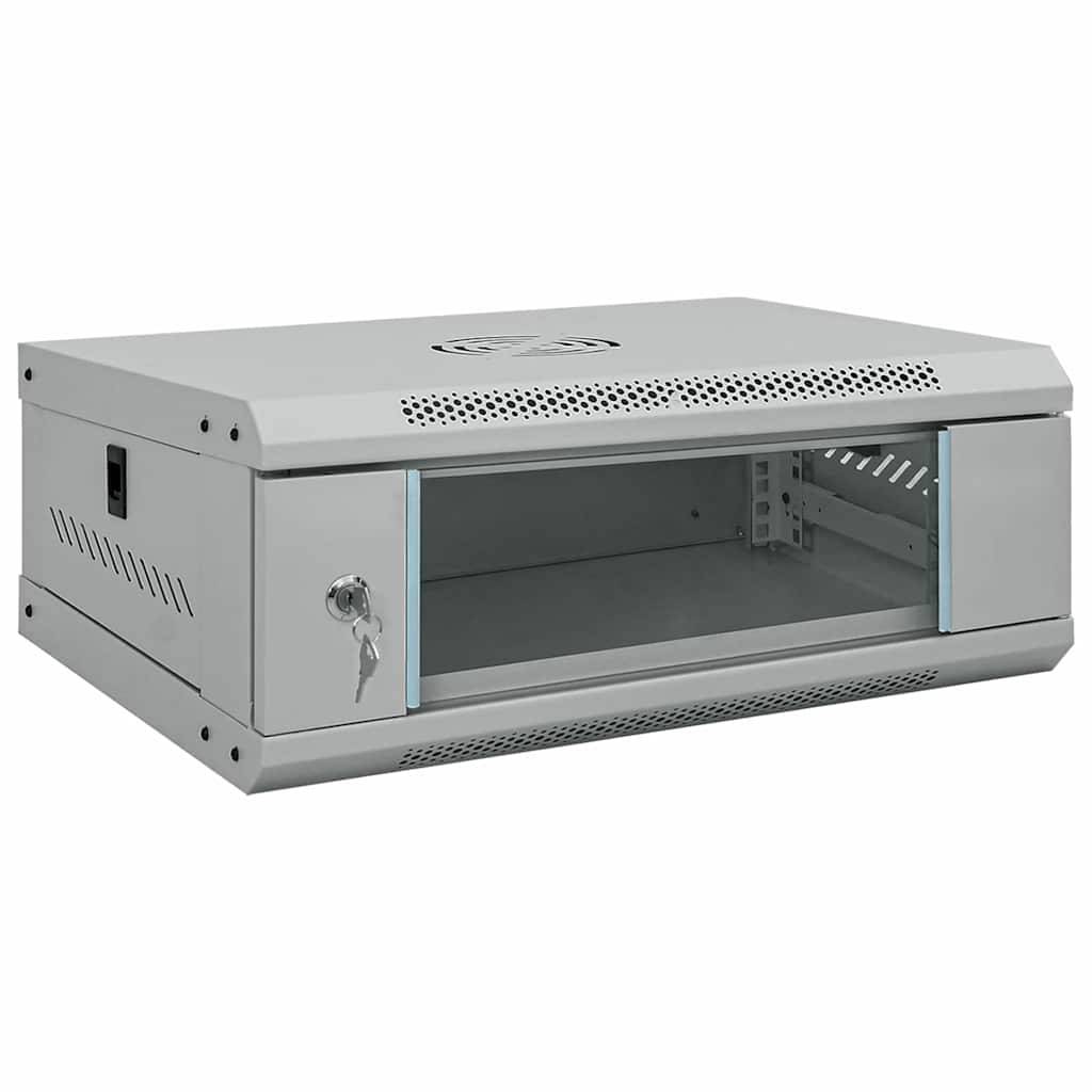 vidaXL Netzwerkschrank mit Speicher Grau 53 x 45 x 21 cm Stahl