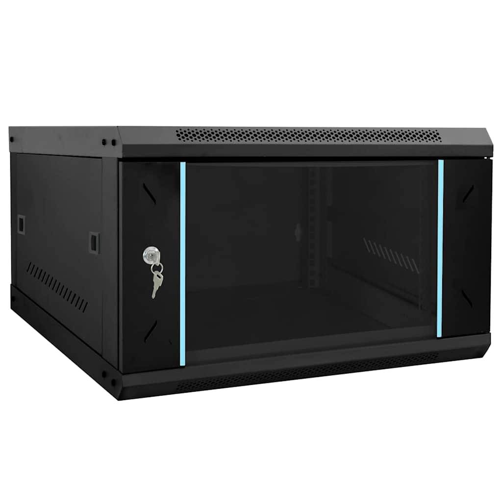 vidaXL Netzwerkschrank mit Speicher Schwarz 53 x 60 x 30 cm Stahl